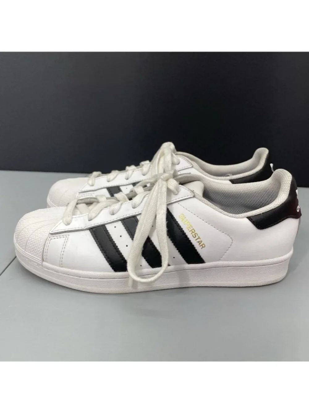 Adidas Superstar Sneakers Shoes Athletic Clam Shell White Black Mens 7